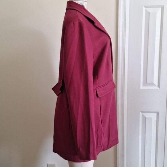 NWT Crown & Ivy Cranberry Red Car Coat XL - Picture 5 of 11